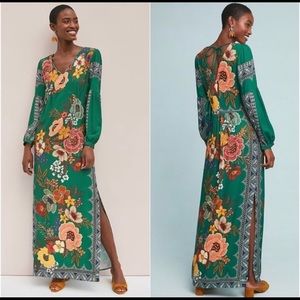 FARM RIO Anthropologie Verdor Floral maxi dress